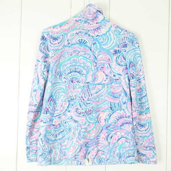 Lilly Pulitzer Leona Full Zip Womens Activewear Jacket SZ XS Sea Shell Tropical - Picture 12 of 15